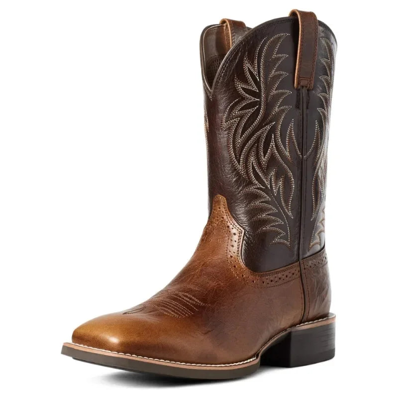 Classic Western Cowboy Boots - Brown & Black