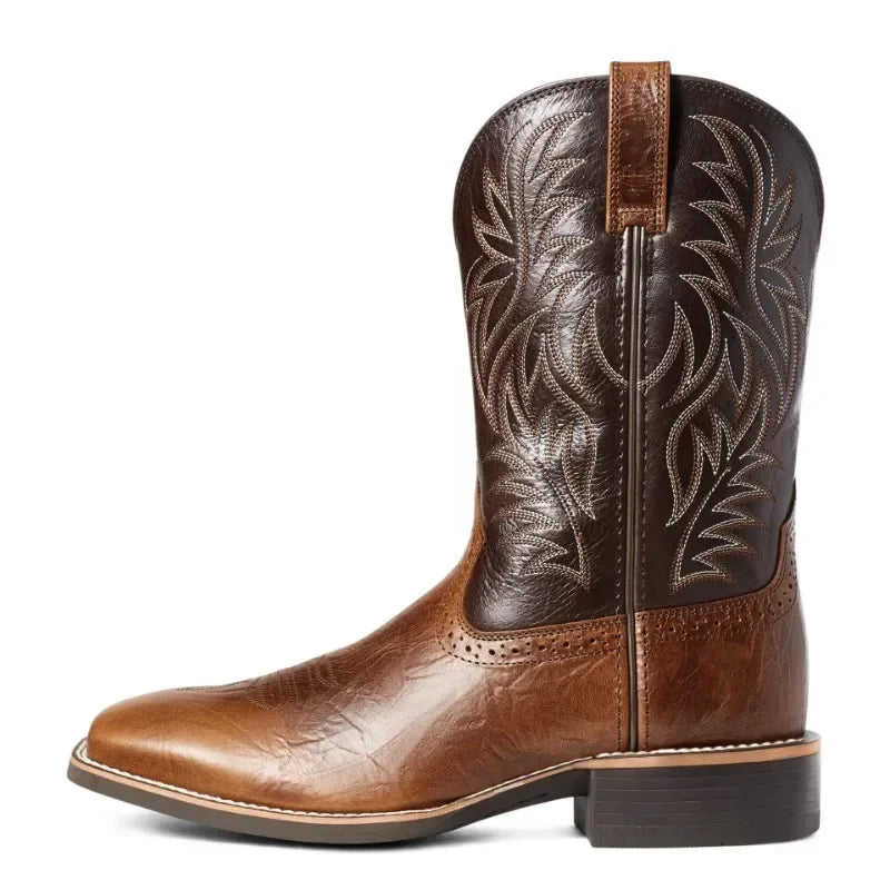 Classic Western Cowboy Boots - Brown & Black