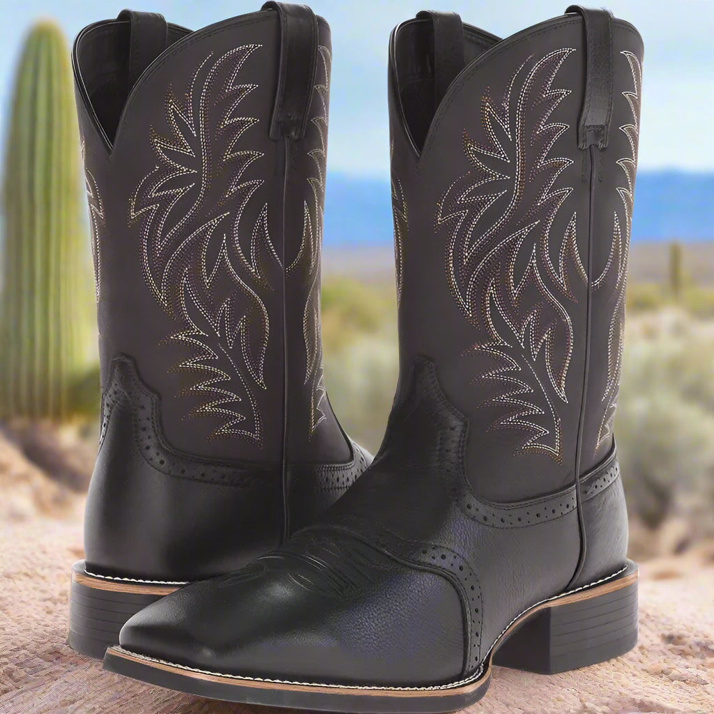 Classic Western Cowboy Boots - Brown & Black